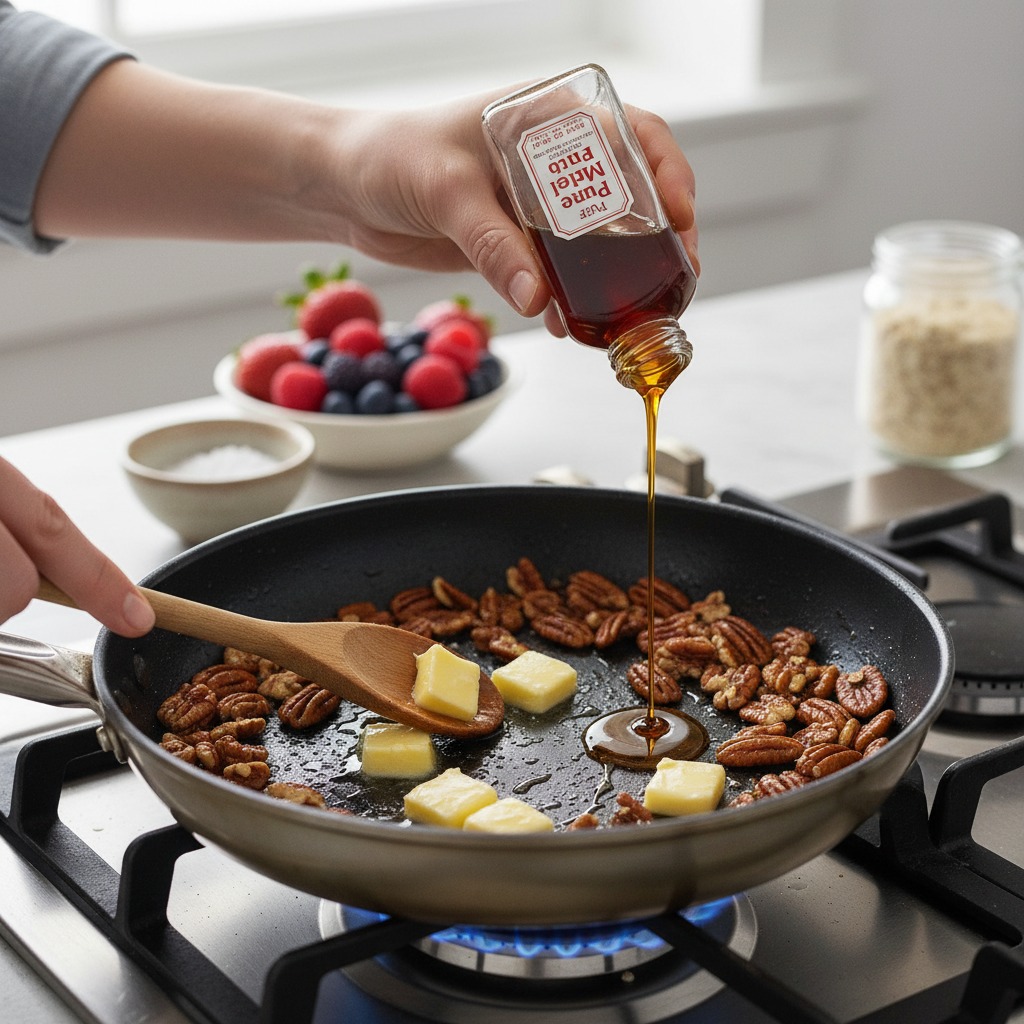 Make the maple-pecan crunch