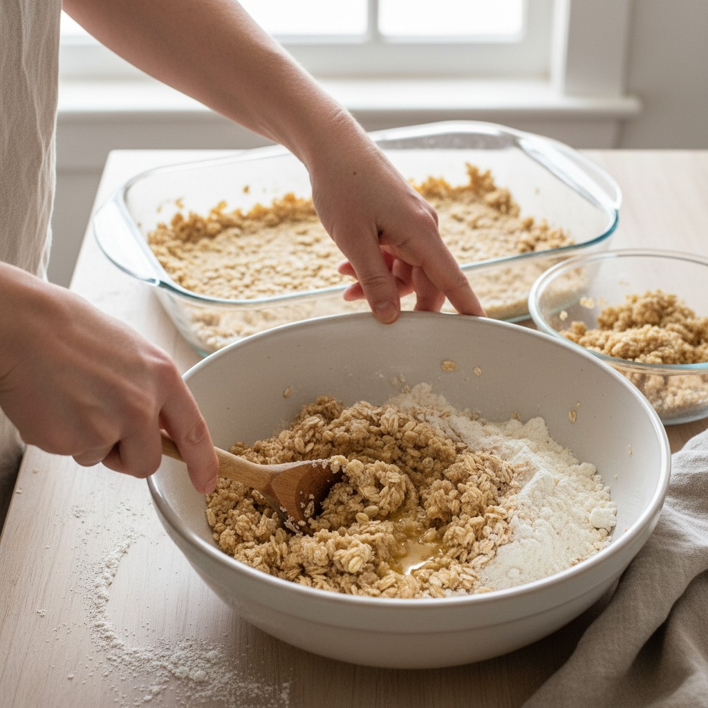 Mix the oat crumble base
