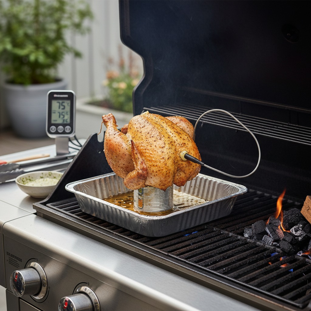 Set up the grill for indirect heat and roast