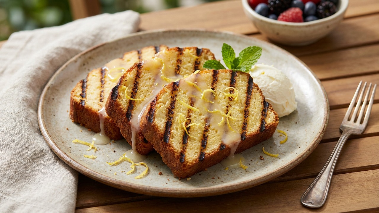 Grilled Lemon Pound Cake