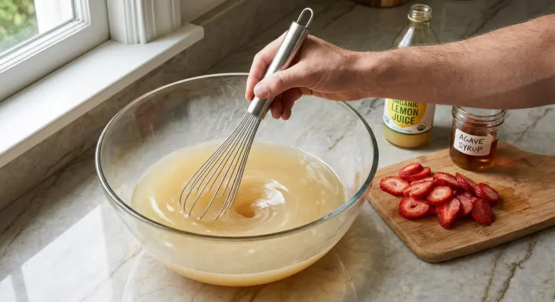 Prep fruit and sweet-tart mix