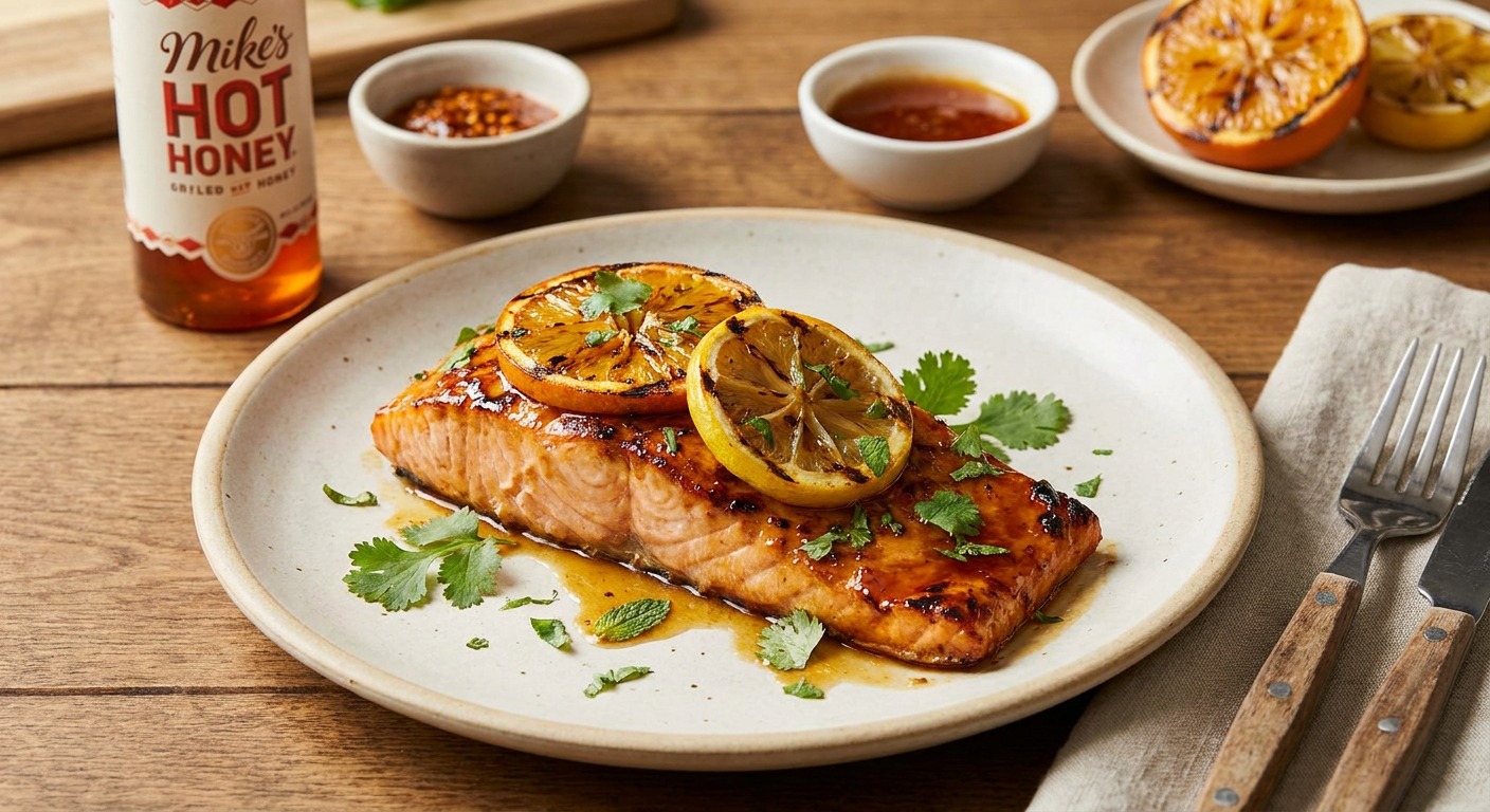Mike's Hot Honey Glazed Grilled Salmon with Citrus
