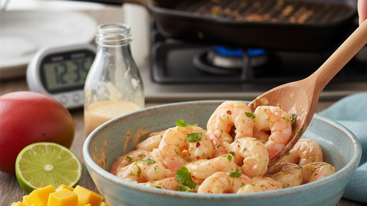 Marinate the shrimp
