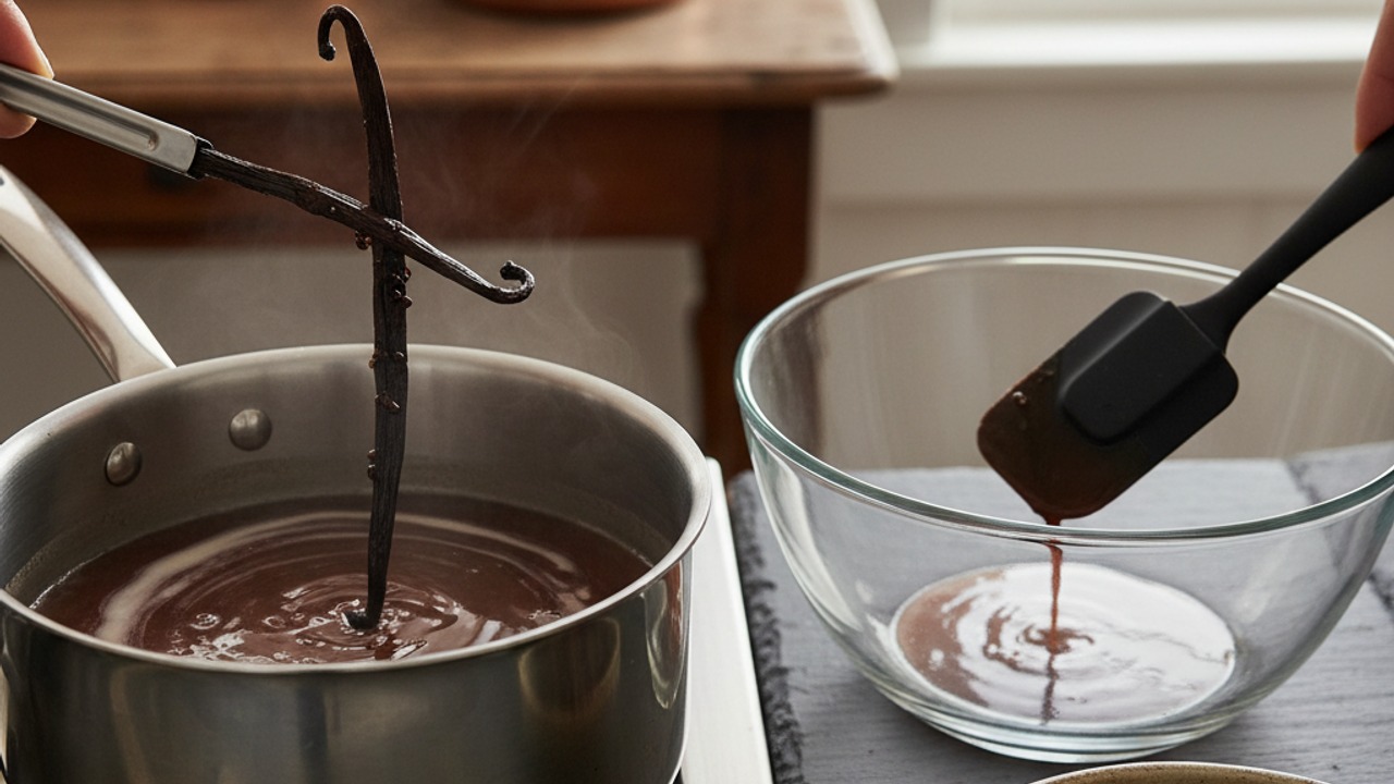 Heat and melt chocolate