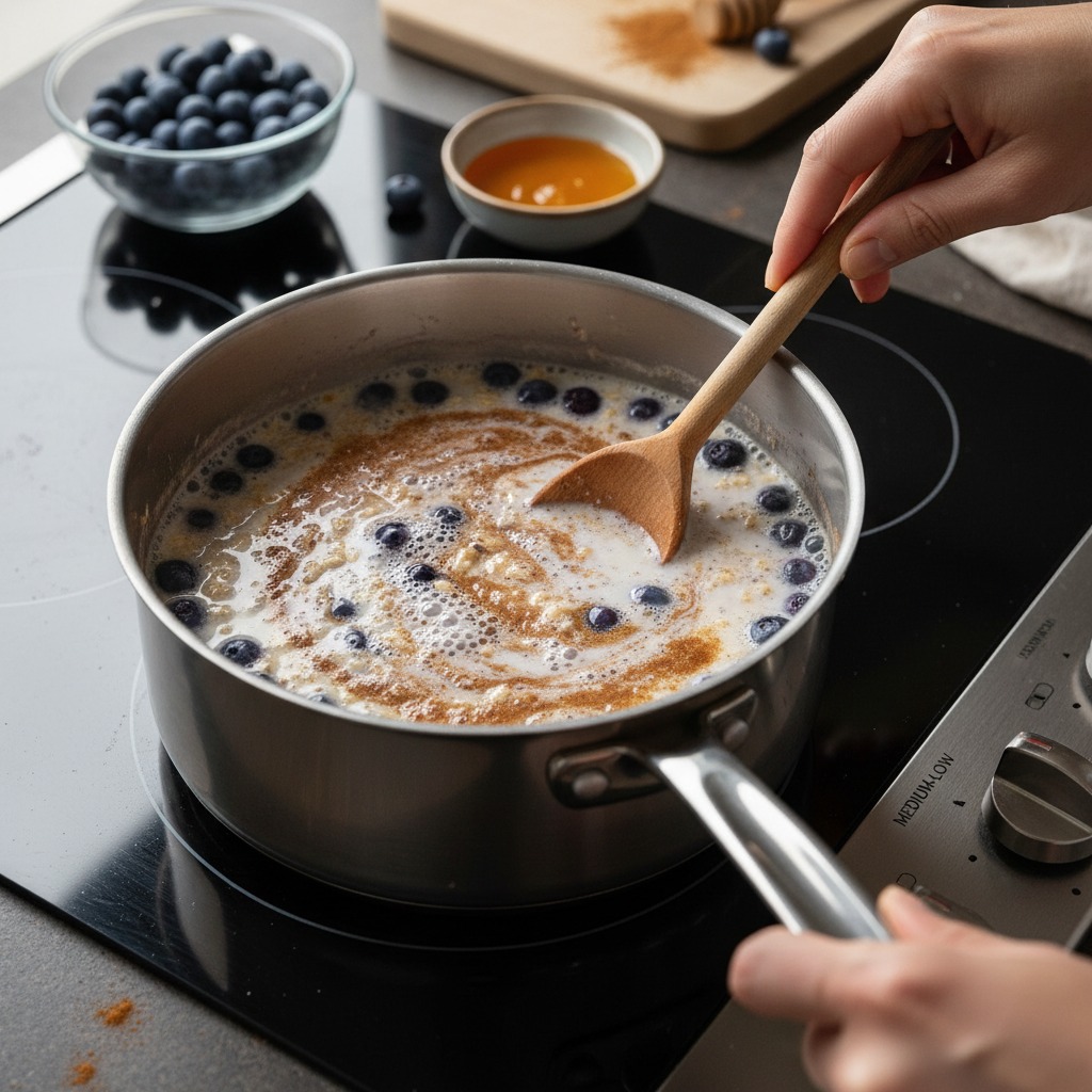 Bring to a gentle simmer and cook