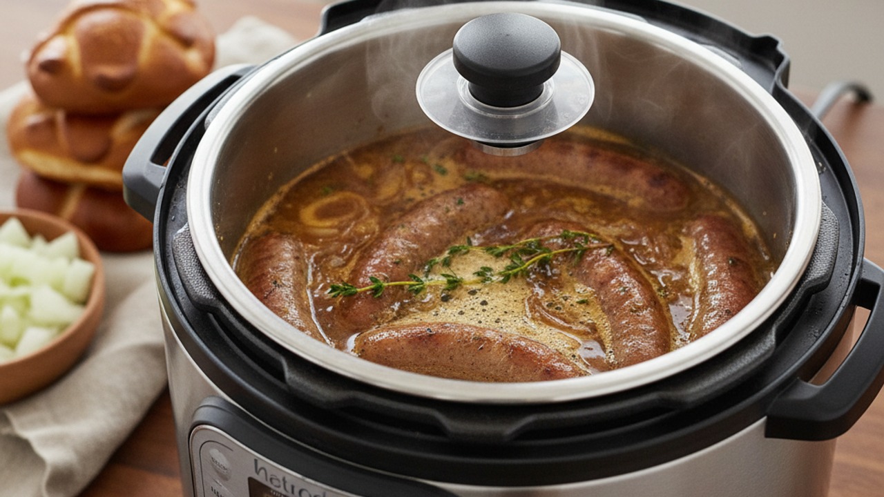Pressure cook the bratwurst