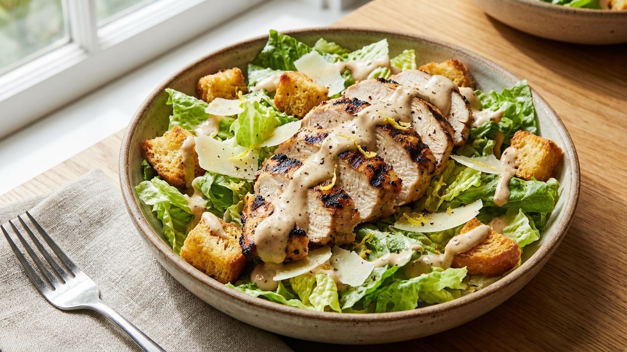 Grilled Chicken Caesar Salad with Smoky Homemade Dressing