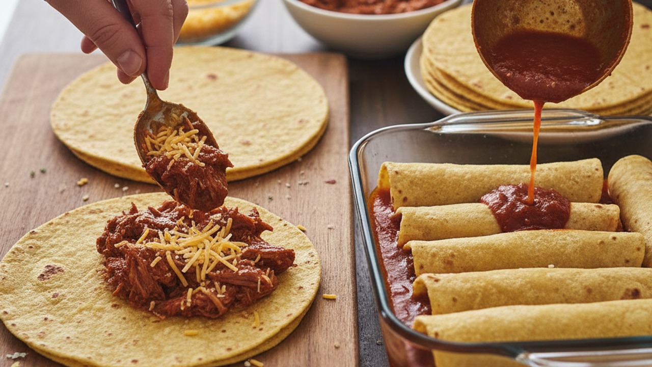 Assemble the enchiladas