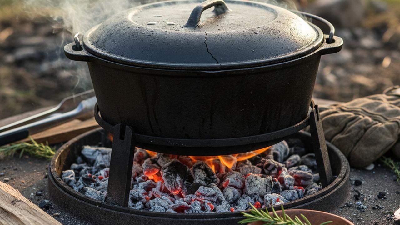 Simmer on the grill or over coals