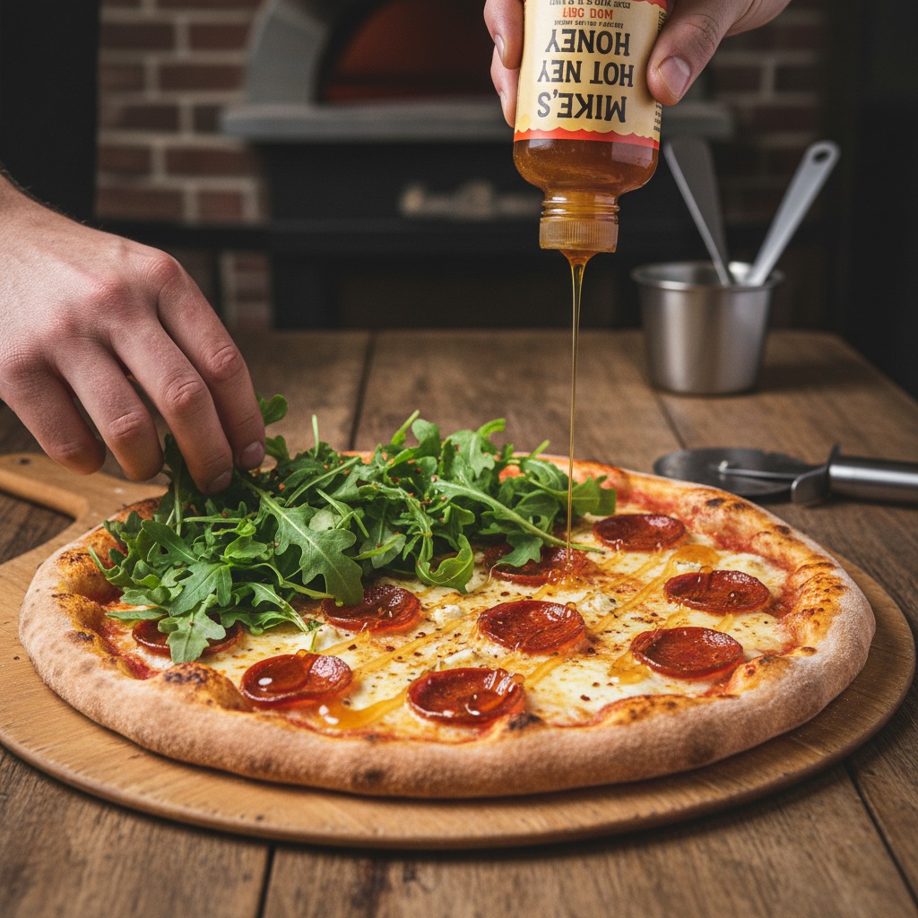 Finish with arugula and Mike's Hot Honey
