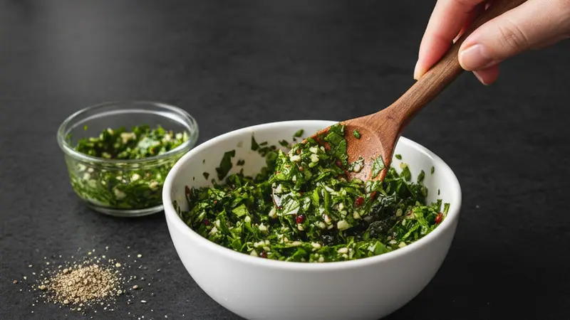 Make the quick chimichurri‑style salsa