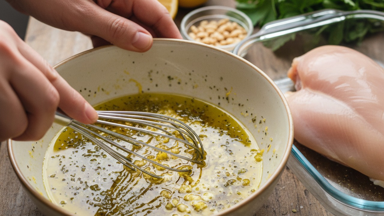 Make the lemon-herb marinade