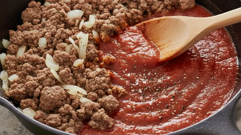 Cook the meat sauce