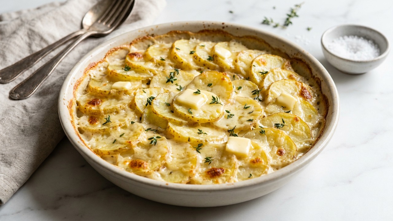 Classic Potatoes Dauphinoise — Creamy Garlic-Gratin Roast Beef Side