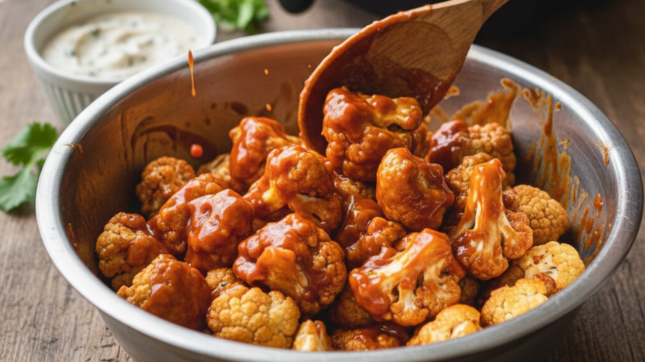 Toss in buffalo sauce