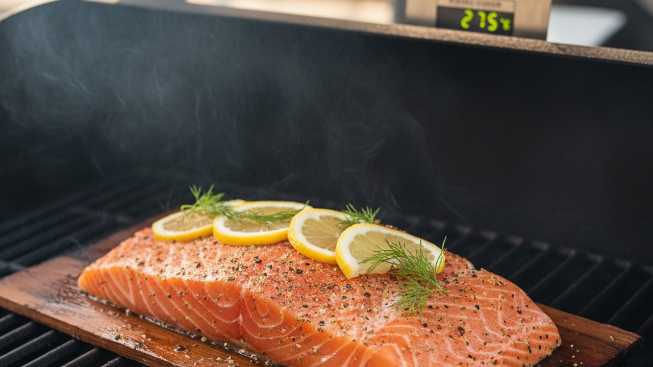 Cook the salmon on the pellet grill