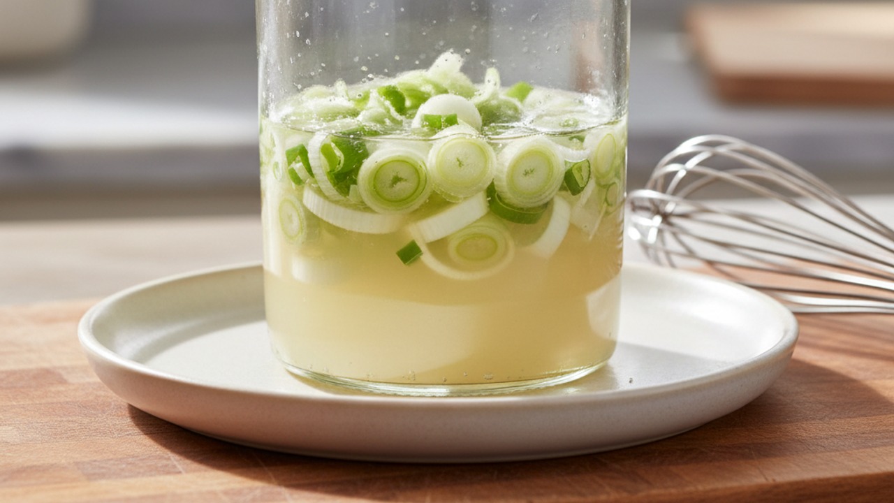 Quick-pickle the scallions