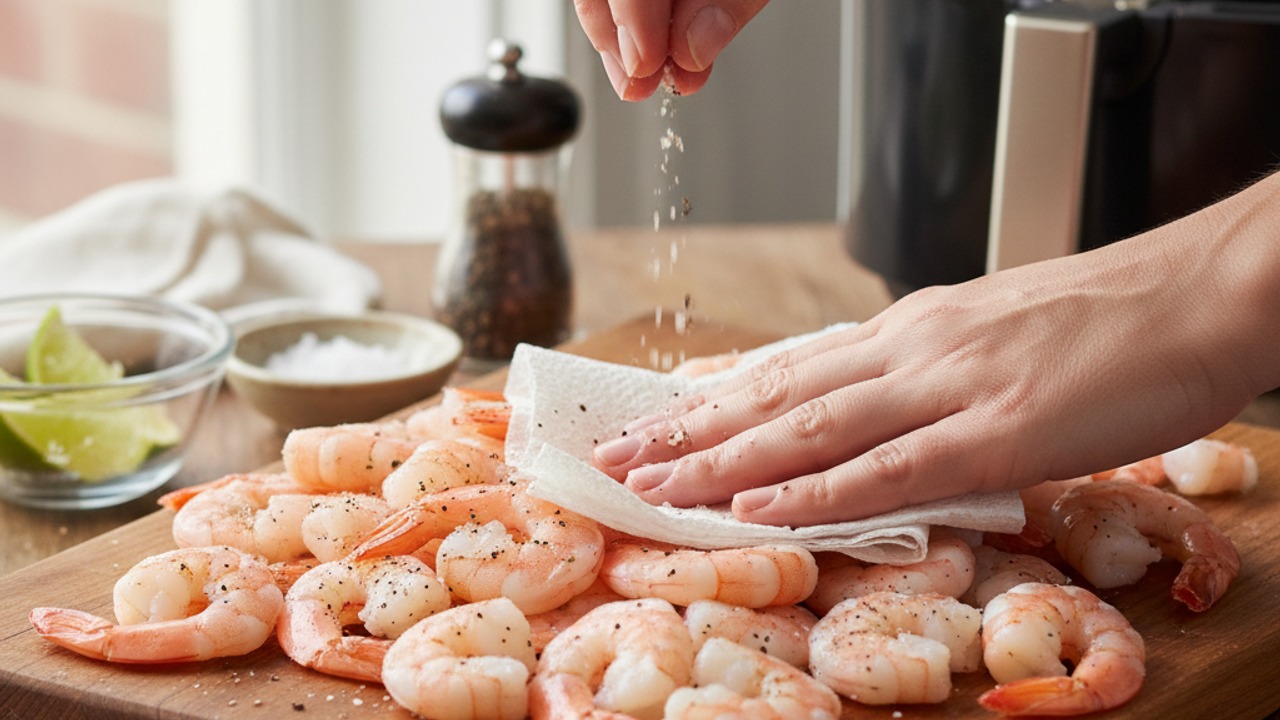 Prep and season the shrimp