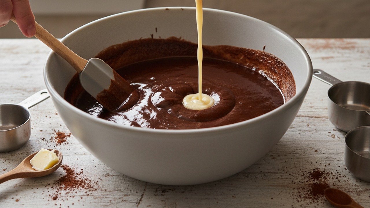 Combine wet ingredients and make batter