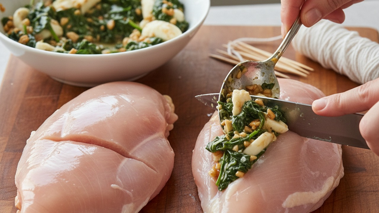 Prepare and stuff the chicken