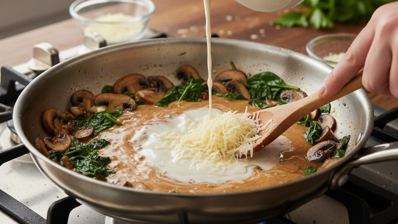 Make the creamy sauce