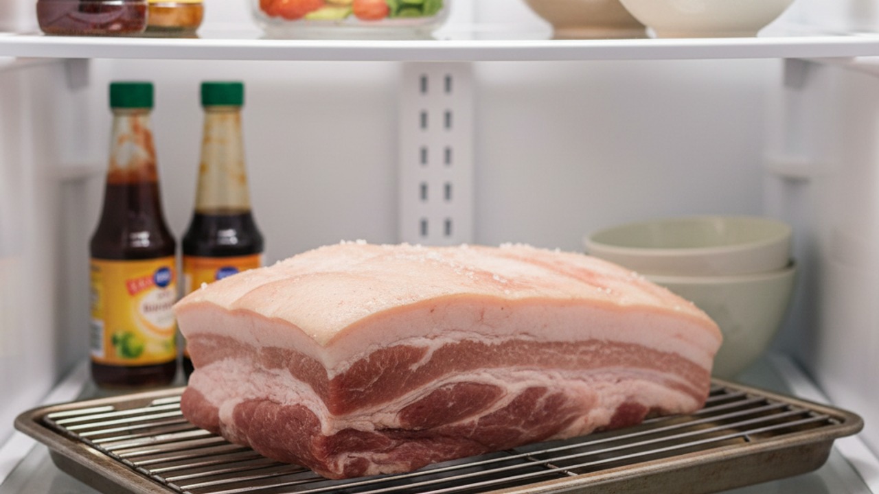 Dry the skin in the refrigerator