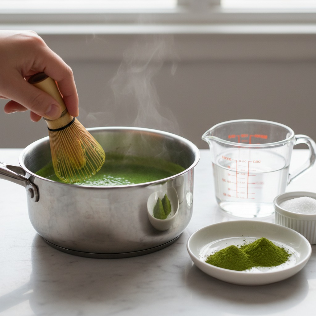Make the matcha syrup