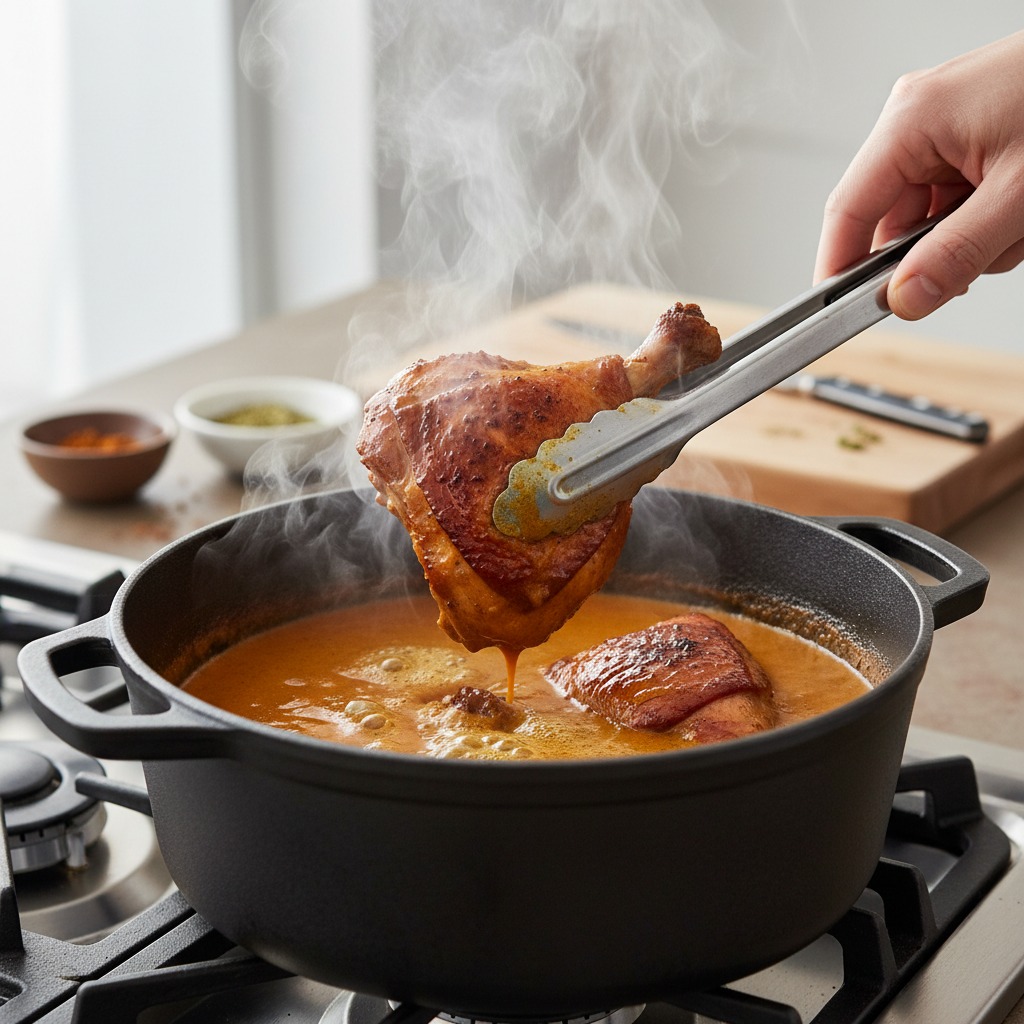 Finish chicken in the sauce