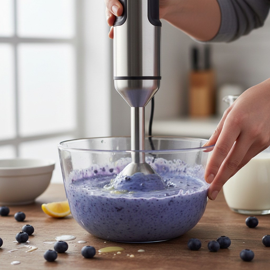 Make the blueberry puree (blue layer)