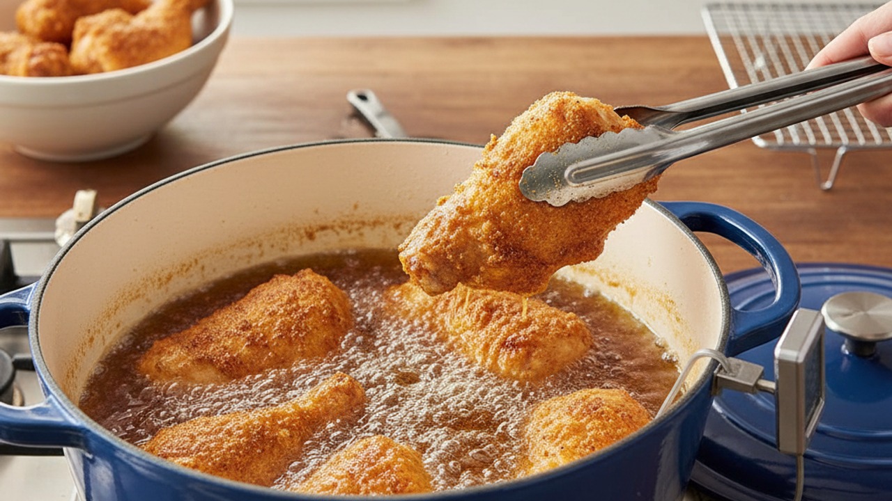 Fry safely and control temperature