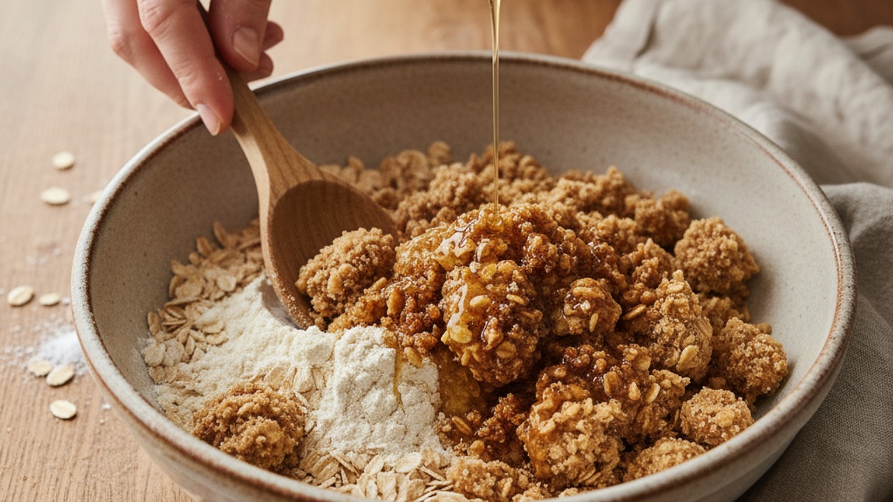 Prepare the oat crumble topping
