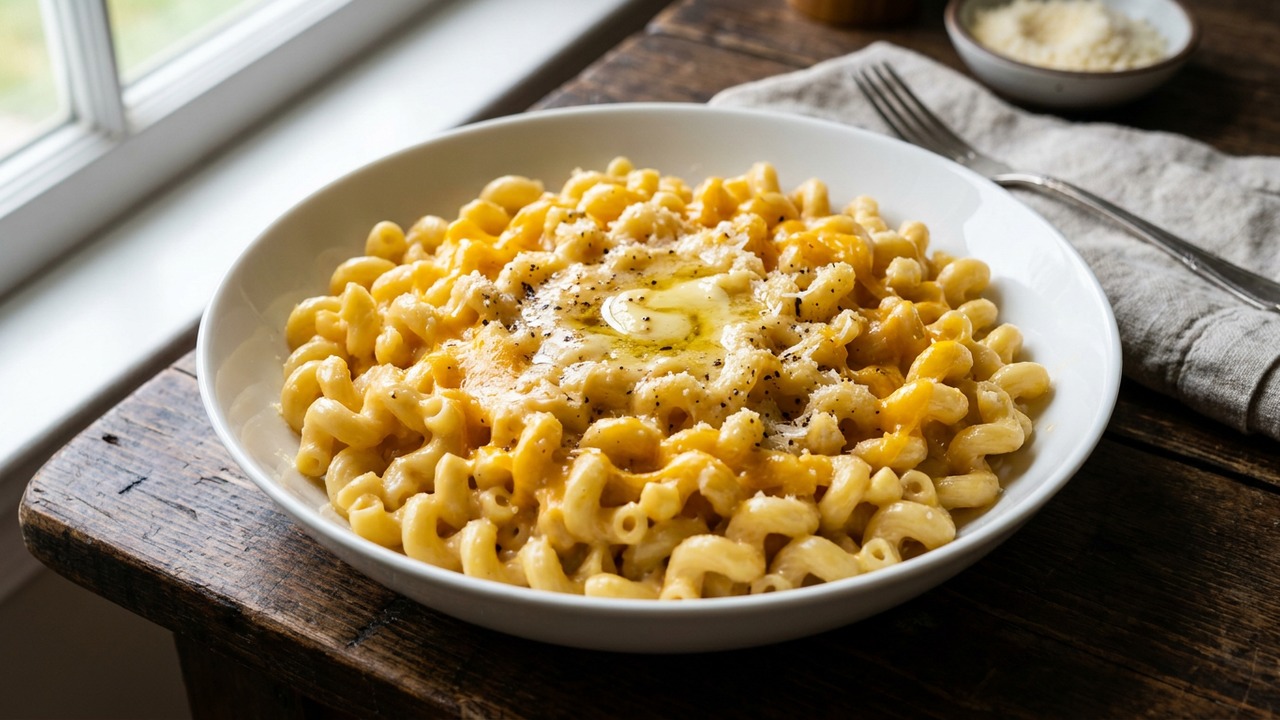 Classic Stovetop Macaroni and Cheese with Truffle Butter — Creamy Steakhouse Side