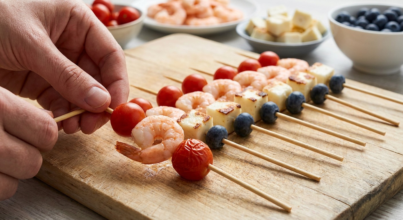 Thread the skewers