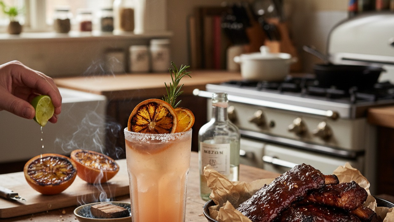2) Charred-Citrus Mezcal Paloma — Best with Sticky, Smoky Ribs