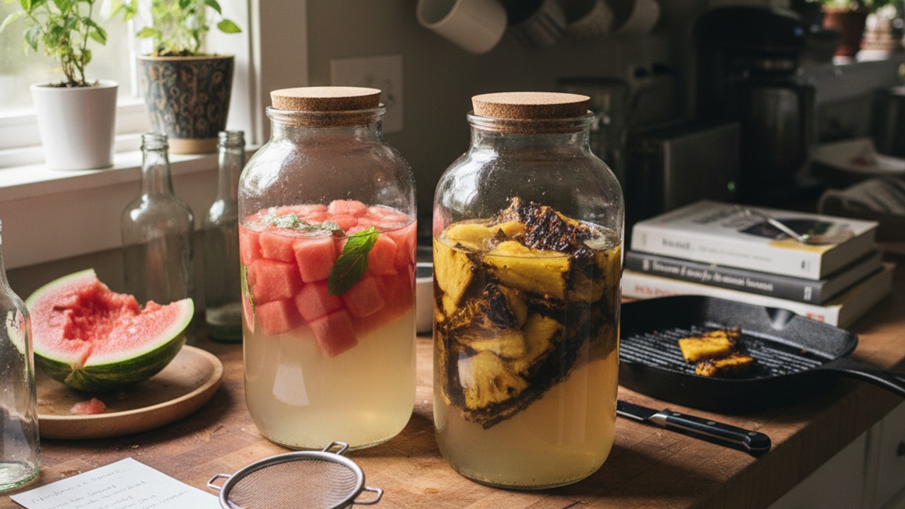 Day 4 — Spirit infusion: watermelon or charred‑pineapple