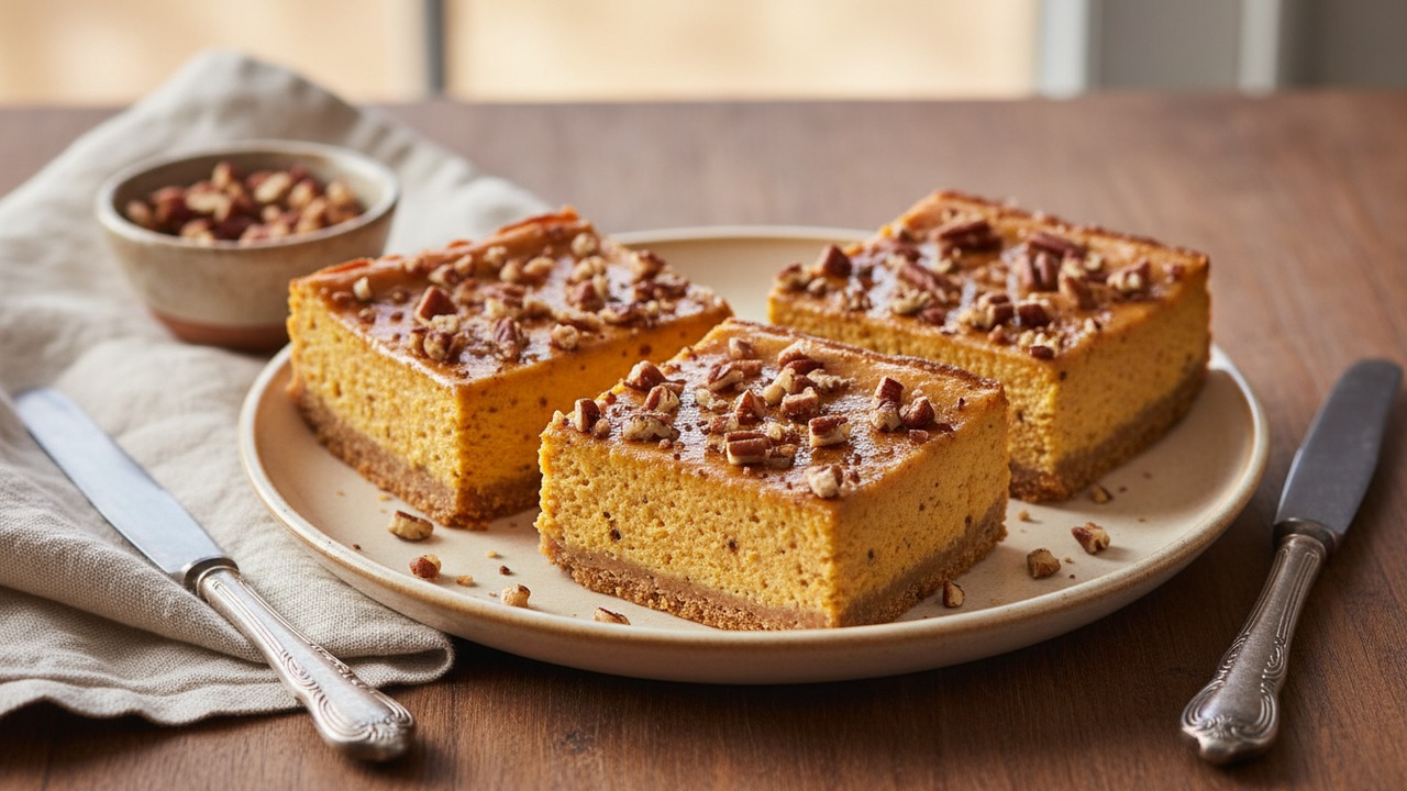 Grilled Pumpkin Cheesecake Bars photo thumbnail 1