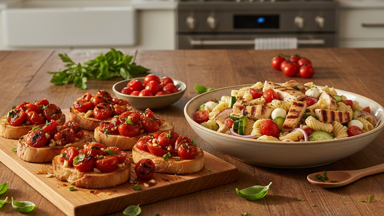 1) Quick Charred Halves and Salad-Ready Tomatoes