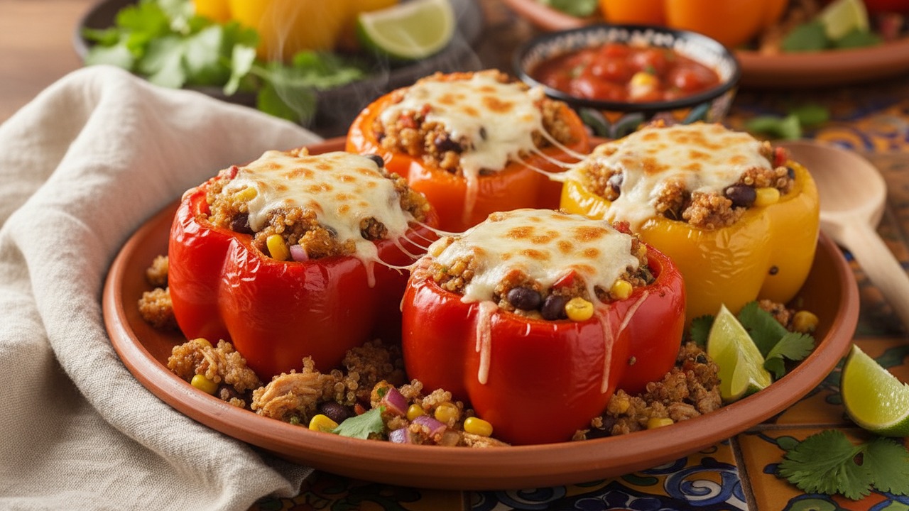 Mexican Chicken & Quinoa Stuffed Peppers photo thumbnail 1