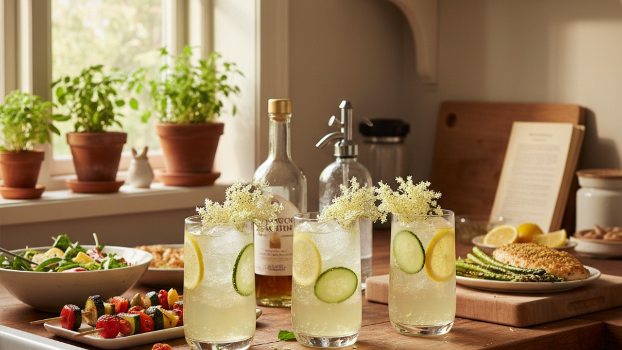 6) Vermouth Elderflower Spritz (Low-ABV) — Best with Vegetables & Lighter Grilled Fare