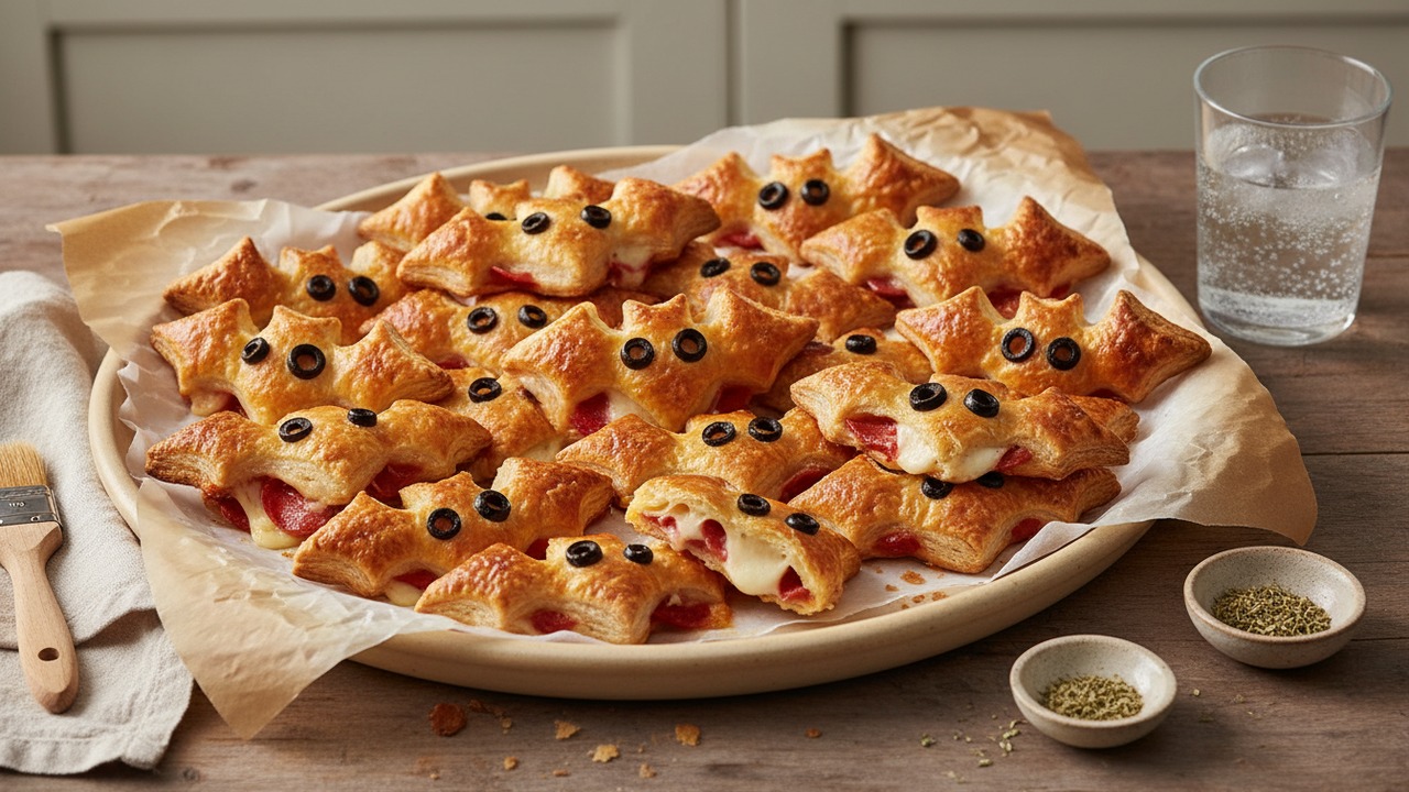 Bat Puff Pizza Bites