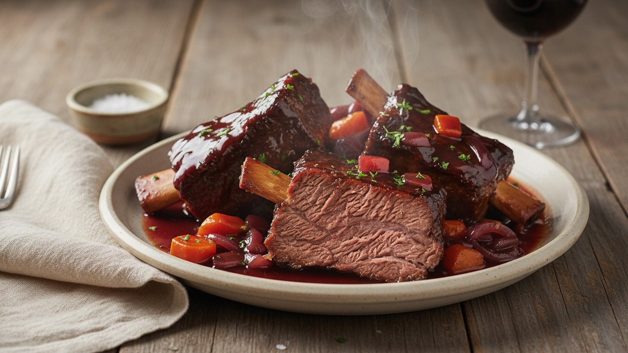 Beef Short Ribs Braised in Red Wine