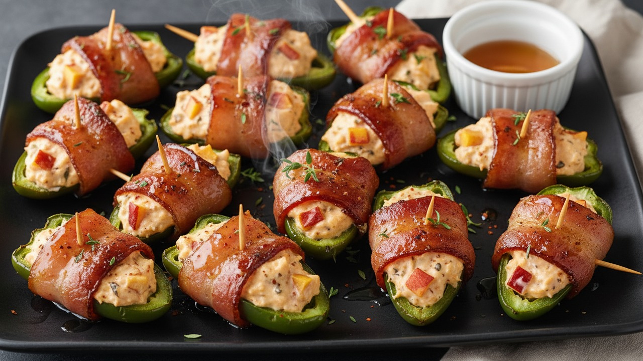 Charred Peach & Jalapeño Grill Poppers