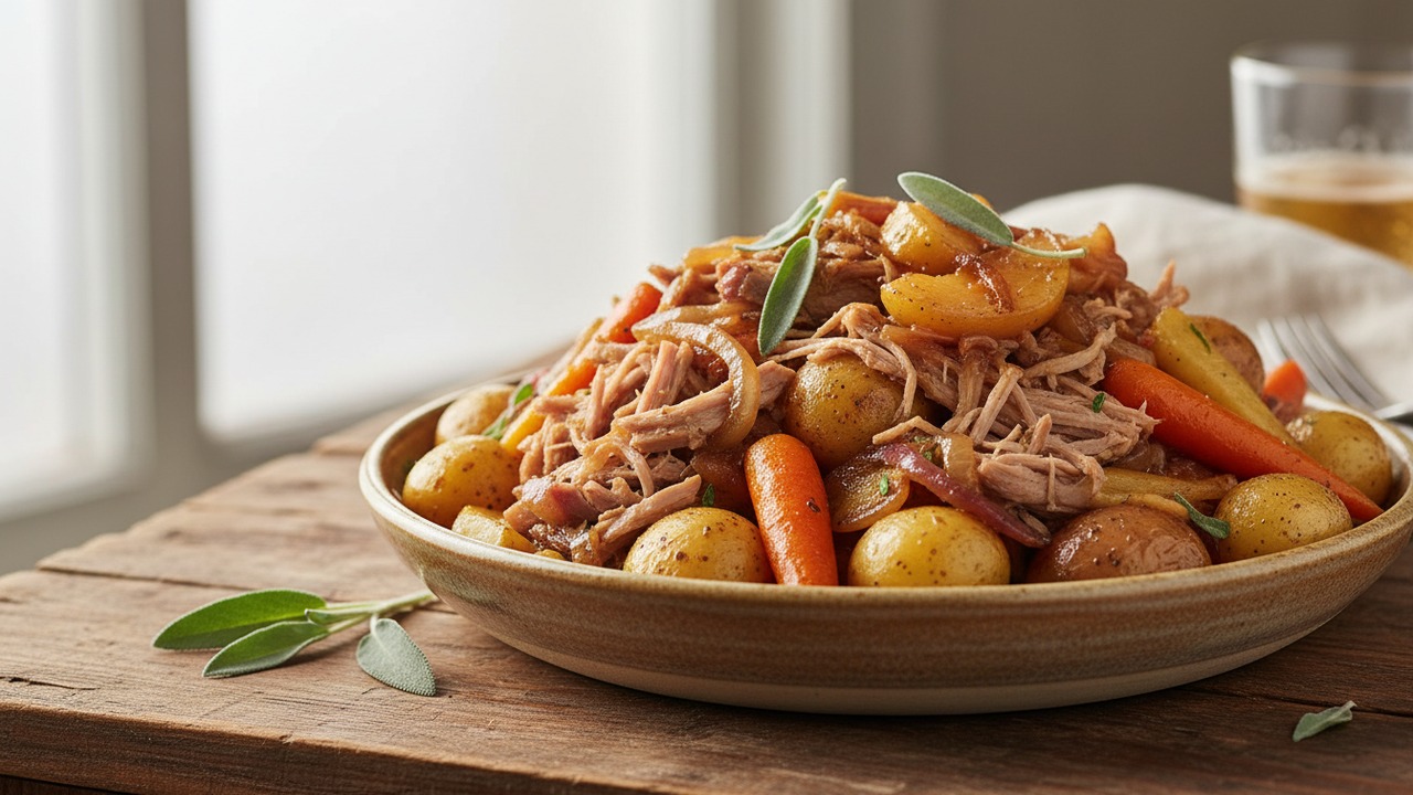 Cider-Braised Pork Shoulder with Apples