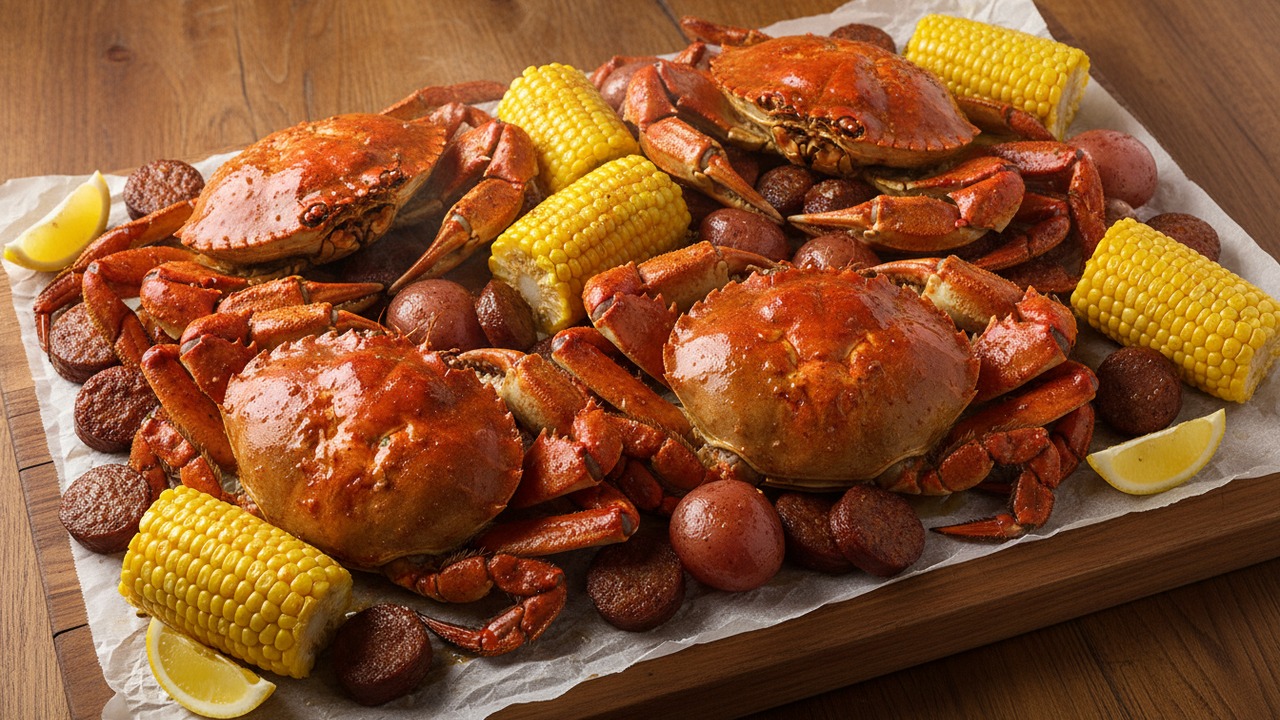 Dungeness Crab Boil with Corn, Potatoes, and Andouille