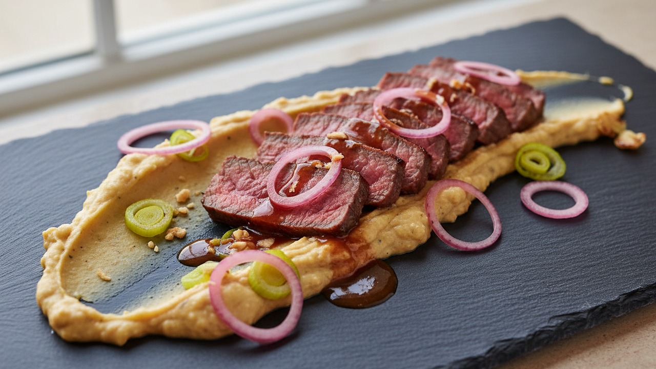 Flank Steak with Prebiotic Sunchoke Puree