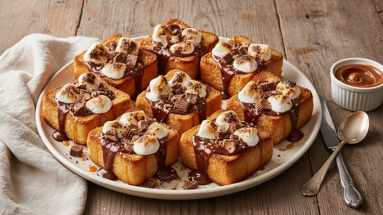 Grilled Brioche Candy-Stuffed Toast Boats