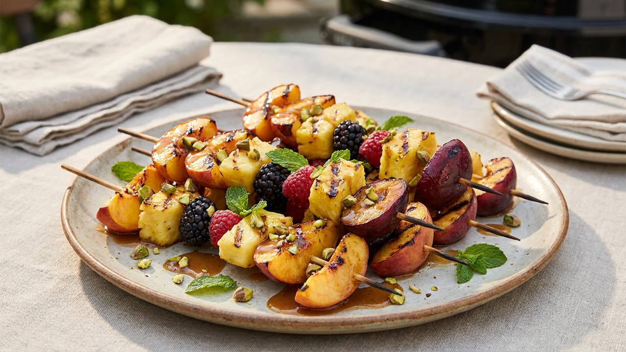 Grilled Fruit Dessert Kabobs