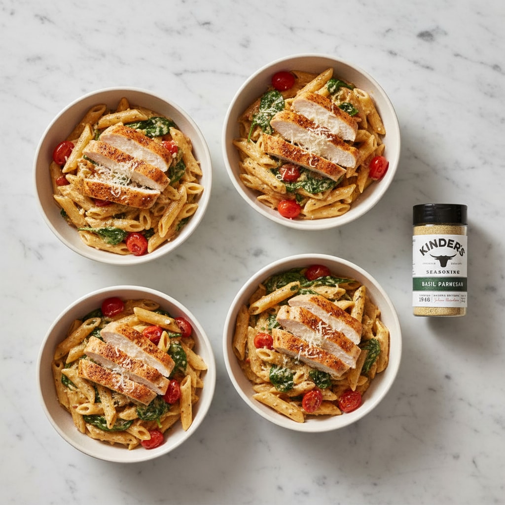 Kinder's Basil Parmesan Chicken Pasta