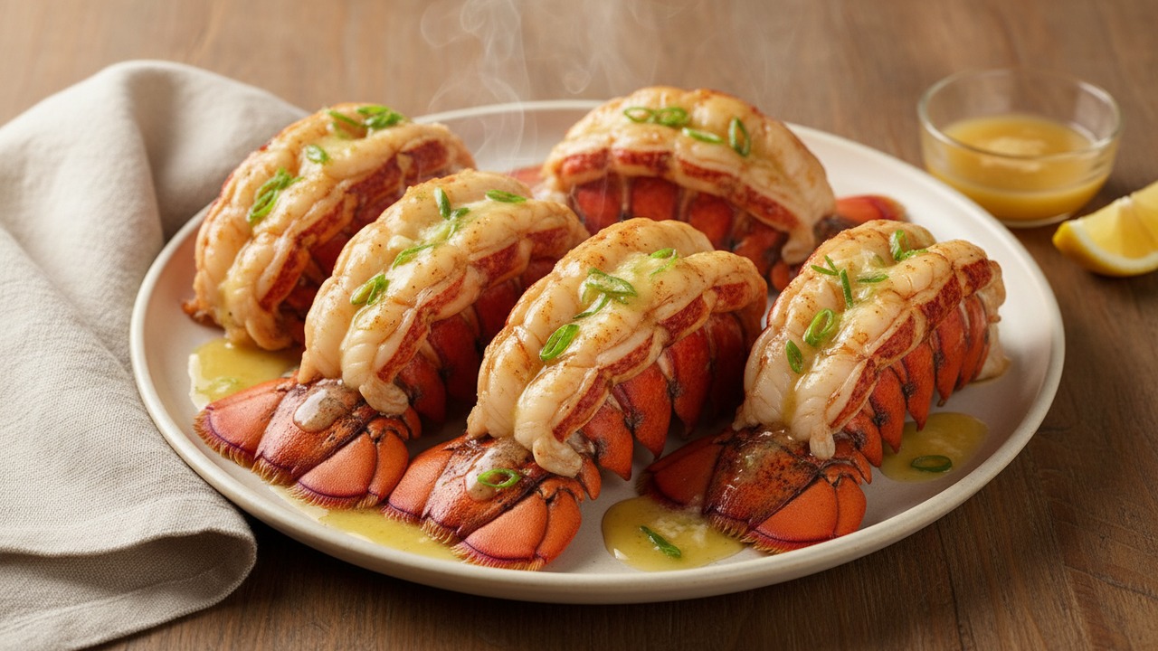Miso-Baked Lobster Tails with Scallion Butter and Yuzu