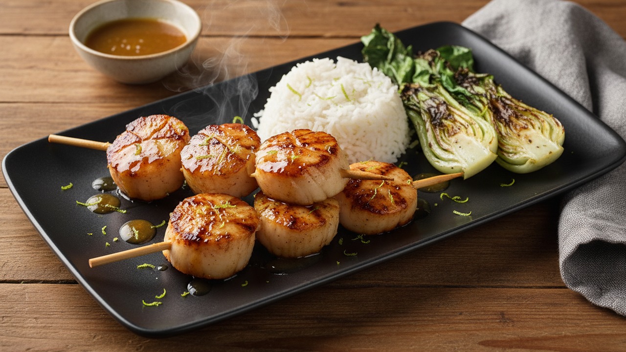 Miso-Ginger Grilled Scallops (Gluten-Free)